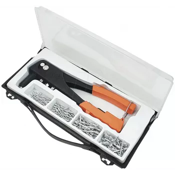 BRÜDER MANNESMANN MAN 1096 set rivettatrice manuale con 4 ugelli e 100 rivetti ciechi