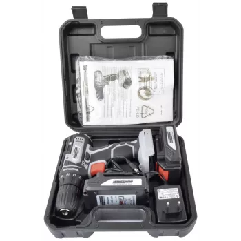BRÜDER MANNESMANN M17690 avvitatore trapano a batteria 20V con 2 batterie Li-Ion 1,5Ah, 35 Nm, 0-1500 giri/min, mandrino autoserrante, luce LED, Softgrip, valigetta