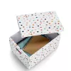 Zeller Dots scatola portatutto bianca con pois 25 x 35 x 20 cm 14475