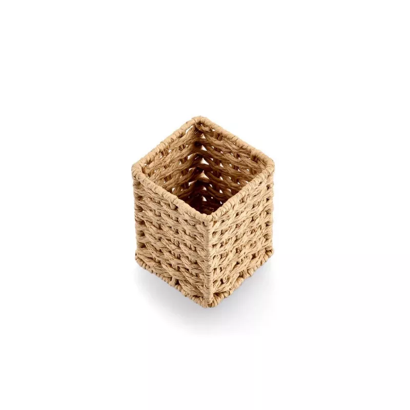Zeller portapenne in intreccio di carta naturale 8 x 8 x 10,7 cm (15210)