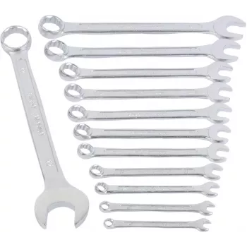 BRÜDER MANNESMANN set di chiavi combinate, 12 pezzi, acciaio cromo-vanadio, DIN 3113, 6-22 mm, cromate (130-12 DIN)