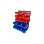 BRÜDER MANNESMANN M41561 organizer da parete per piccoli pezzi da 16 pezzi, plastica, blu/rosso