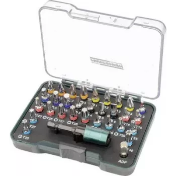 Brüder Mannesmann M29710 Set da 32 pezzi di cacciaviti e punte con portapunte magnetico a cambio rapido