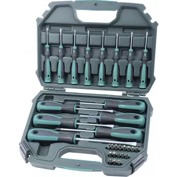 Brüder Mannesmann M11850 Set da 30 pezzi di utensili in valigetta termoformata | acciaio cromo-vanadio | casa e fai da te