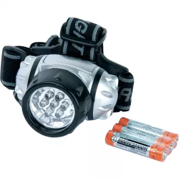 BRÜDER MANNESMANN Lampada frontale LED, orientabile, con 7 LED in blister, 3 livelli di luminosità: 1, 3 o 7 LED, 1 pezzo (M30640)
