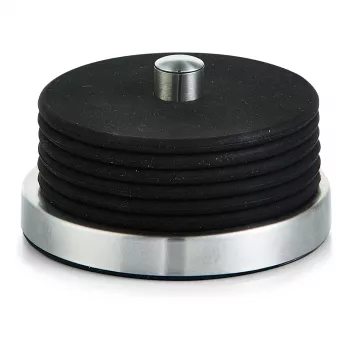 Zeller Present Set sottobicchieri in vetro, acciaio inox/silicone, 6 cm Ø10 cm, nero, 7 pezzi (27224)