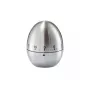 ZELLER Timer da cucina meccanico a forma di uovo in acciaio inox 60 minuti, argento 27245
