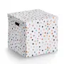 Zeller Dots Scatola portoggetti a pois bianchi 33,5 x 33 x 32 cm 14476