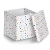 Zeller Dots Scatola portoggetti a pois bianchi 33,5 x 33 x 32 cm 14476