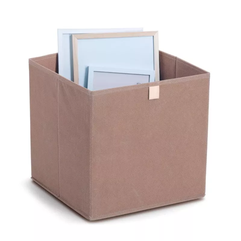 Zeller Mocca Scatola portoggetti cubo 32 x 32 x 32 cm con coperchio e maniglia 14541