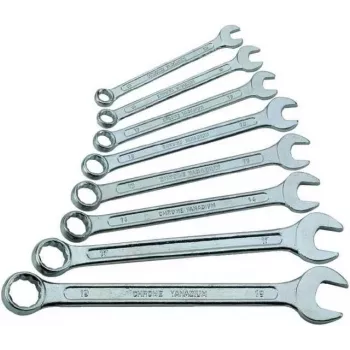 Brüder Mannesmann Set di 8 chiavi combinate DIN 3113, acciaio cromo-vanadio, 6-13 mm 130-08 DIN