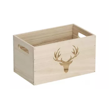 Zeller Hirsch Scatola portoggetti naturale 25 x 15 x 14 cm (15220)