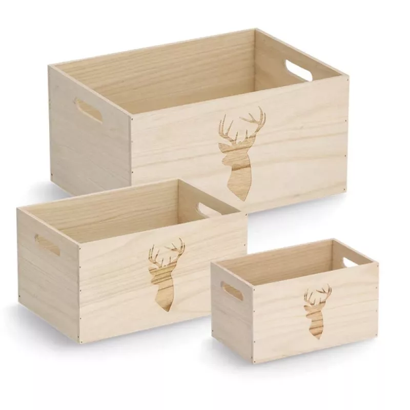 Zeller Hirsch Scatola portoggetti naturale 25 x 15 x 14 cm (15220)