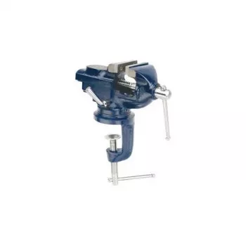 BRÜDER MANNESMANN Morsa con morsetto da banco, apertura ganasce 50 mm, corpo in zama, ganasce in acciaio temprato, blu 713-050