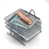 ZELLER MESHLINE Vassoio portadocumenti A4 in alluminio a 3 livelli, argento 17701