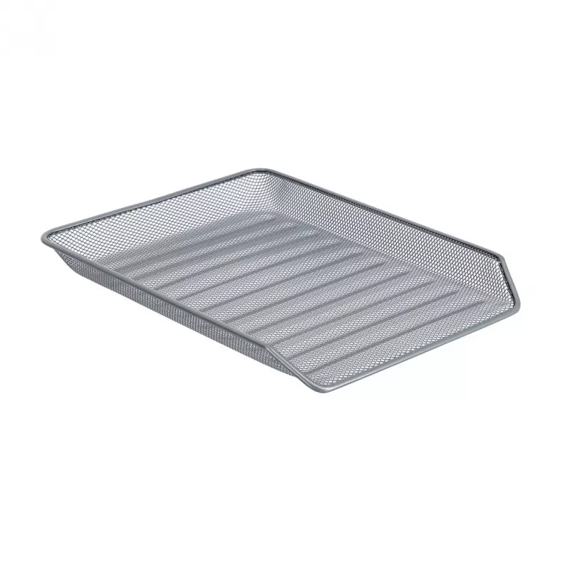 ZELLER MESHLINE Vassoio portadocumenti A4 in alluminio a 3 livelli, argento 17701