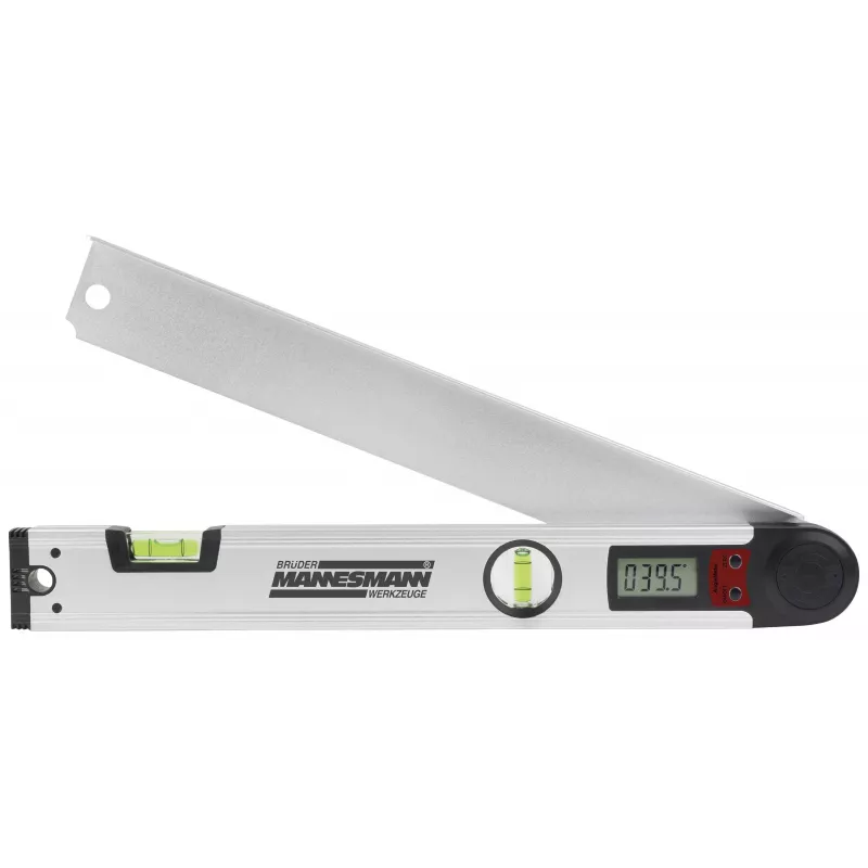 Brüder Mannesmann goniometro digitale con livella, 400 mm, LCD, 0-220°, risoluzione 0,1°, alluminio (M81230)