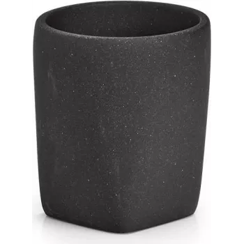 Zeller Present Dark Stone portaspazzolini da appoggio nero (18892)