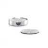 Zeller Present set sottobicchieri in acciaio inox, argento, 7 pezzi, 10 cm 27239