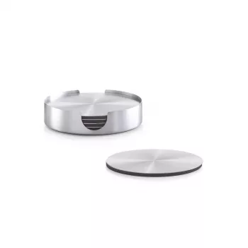 Zeller Present set sottobicchieri in acciaio inox, argento, 7 pezzi, 10 cm 27239