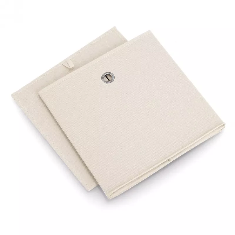 ZELLER scatola contenitore in tessuto non tessuto beige 27L cubo pieghevole 14111