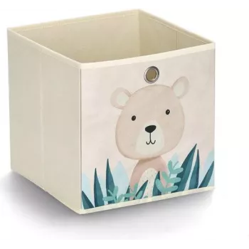 Zeller Present 14479 cesto portagiochi autoportante cubo beige multicolore