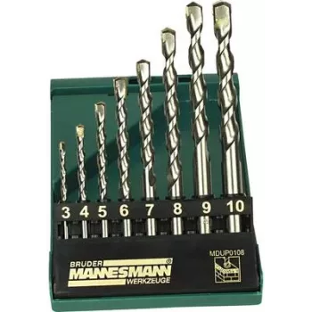 Brüder Mannesmann M54309 set punte per muratura, 5 pezzi, 4-10 mm, con placchetta in metallo duro, DIN 8039