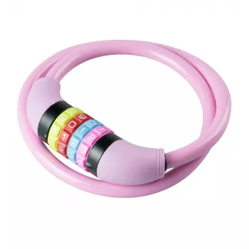 BURG WÄCHTER lucchetto a cavo per bici 210 C 65 GIRLS, rosa antico, 650 mm cavo in acciaio, combinazione a 4 cifre, per bambini 39590