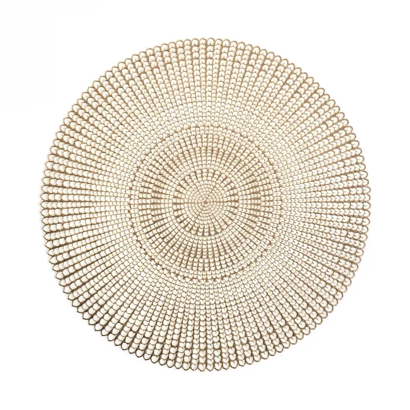 Zeller Set da 6 tovagliette dorate con incavi | 45 x 30 cm | PVC 27003