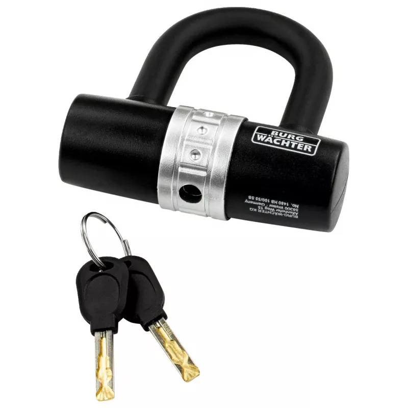 BURG WÄCHTER Lucchetto a U per bicicletta 1480 HB, nero, arco 14 mm, larghezza 43 mm, altezza 55 mm 1471