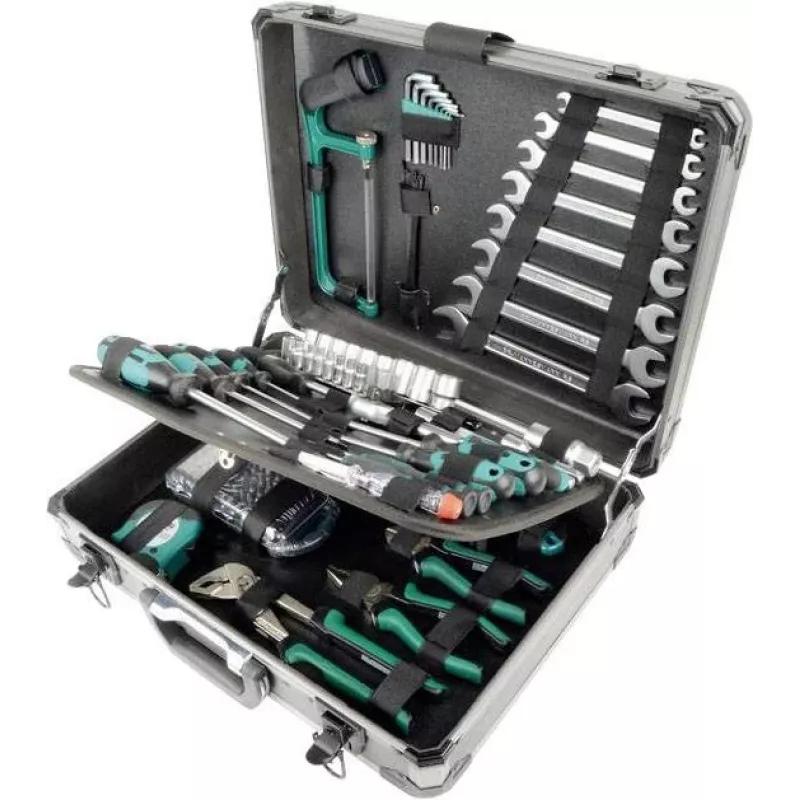 Brüder Mannesmann M29079 set di utensili da 133 pezzi in valigetta di alluminio