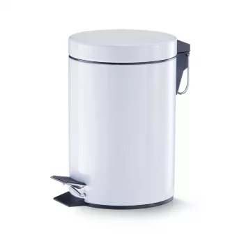 Zeller Pattumiera a pedale 3 L, bianco (18208)