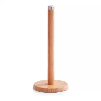 ZELLER portarotolo da cucina in bambù a supporto, naturale, portarotolo freestanding 25283