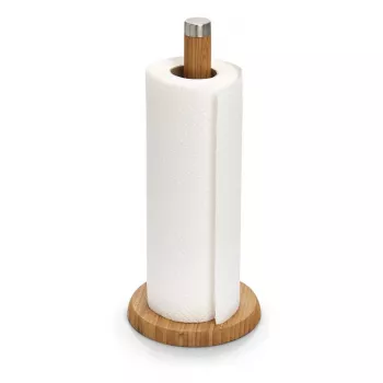 ZELLER portarotolo da cucina in bambù a supporto, naturale, portarotolo freestanding 25283