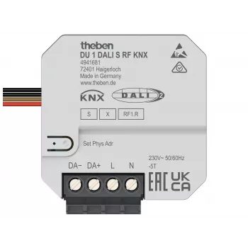 Theben DU 1 DALI S RF KNX UP attuatore KNX RF DALI da incasso, 1 canale, broadcast 4941681