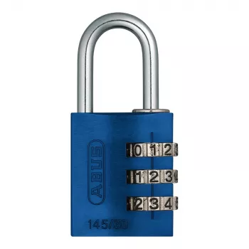 ABUS 145/30 lucchetto a combinazione in alluminio, 3 cifre, blu
