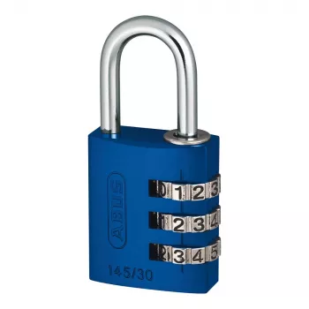 ABUS 145/30 lucchetto a combinazione in alluminio, 3 cifre, blu