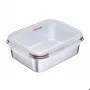 Westmark contenitore per alimenti Click & Close 2,25 L rettangolare coperchio argento trasparente SAN ermetico antigoccia senza BPA 23692270