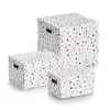 Zeller scatola contenitore Dots bianca con pois 18,0 cm x 25,0 cm 14474