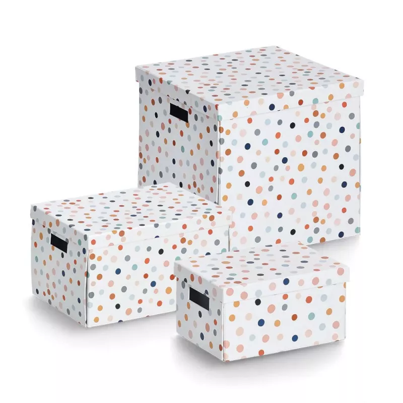 Zeller scatola contenitore Dots bianca con pois 18,0 cm x 25,0 cm 14474