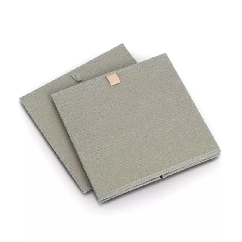 Zeller scatola contenitore in tessuto khaki 32x32x32 cm cubo organizer pieghevole 14540