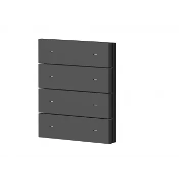 Theben placca per interruttore a bilanciere 4 vie, plastica nera, per iONprime PB 4R PBK (9080076)