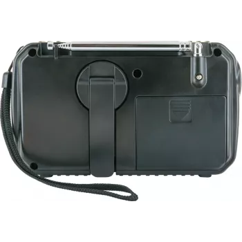Schwaiger radio outdoor FM/AM a manovella solare resistente agli schizzi e agli urti con torcia giallo/nero (RADK0001)