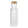 APS LINES Caraffa in vetro 1,0 litri trasparente con tappo in sughero, struttura a coste 10726