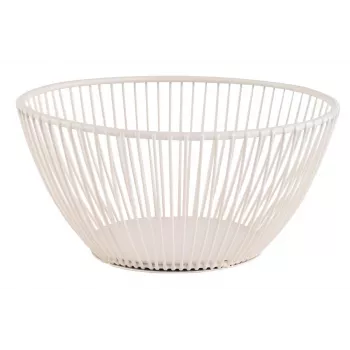 APS SVART Cestino portapane e portafrutta rotondo, metallo bianco, 175 mm 30425