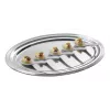 APS CLASSIC Piatto da portata rettangolare 460x340mm argento nichelato e cromato metallo con linee