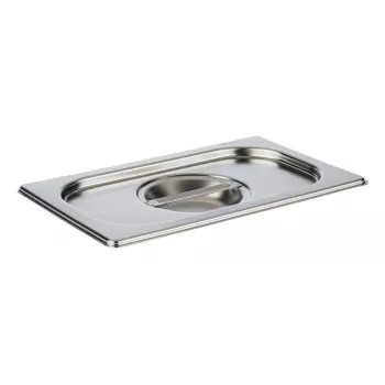 APS coperchio GN 1/4 265 x 162 x 30 mm acciaio inox, senza incavo per mestolo, lavabile in lavastoviglie - 1 pezzo 81495