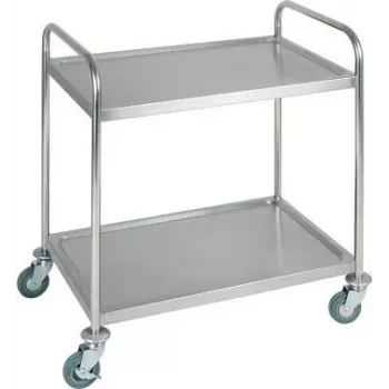 APS carrello di servizio 11977, 2 piani, 91x59 cm, acciaio inox
