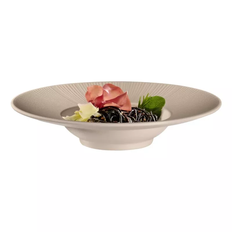 APS NERO piatto per pasta, 290 mm, melamina sabbia, impilabile, lavabile in lavastoviglie, resistente al calore (1 pz.) 85406