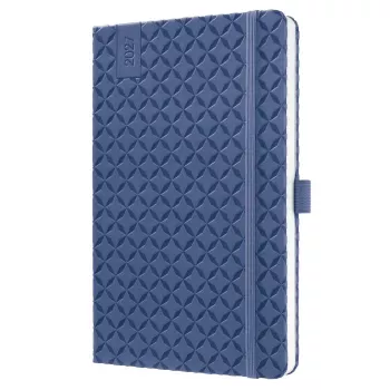 SIGEL Jolie 2027 agenda A5 indigo blu, calendario settimanale, rilegatura cucita, copertina soft-touch 7J101